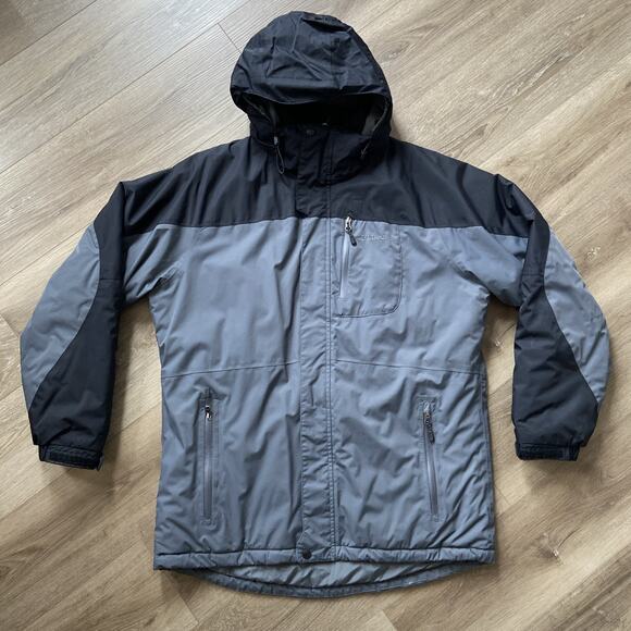L.L.Bean Jacket Men Sz L Gray Blk Rugged Ridge Parka Waterproof Falls Below Hip - Picture 1 of 16